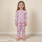 NEW RTS NO MOQ milk silk GLP3440 Baby Girls Pink Stripe Santa Top Pant Christmas Pajamas Set