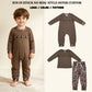RTS NO MOQ Sibling milk silk Baby Boys Embroidery Turkey Brown Camo Pockets Joggers Clothes Set Rompers