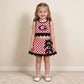 NEW RTS NO MOQ Yoga GSD4287 Baby Girls Red Checked Vest Bows Skirt Short Yoga Active Scallop Clothes Set
