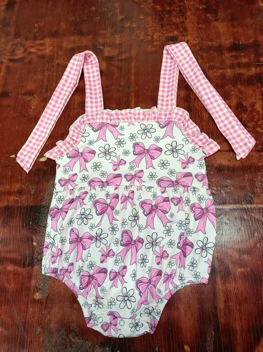 5.9 Pink suspender bow toddler clothes