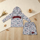 NEW RTS NO MOQ milk silk BLS0046 Baby Boys Light Grey Camo Arkansas Long Sleeve Hoodie Pockets Short Team Clothes Set