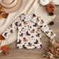 NEW RTS NO MOQ milk silk BT1896 Baby Boys Long Sleeve Ghost Pumpkins Dogs Halloween Zip Pullovers Top