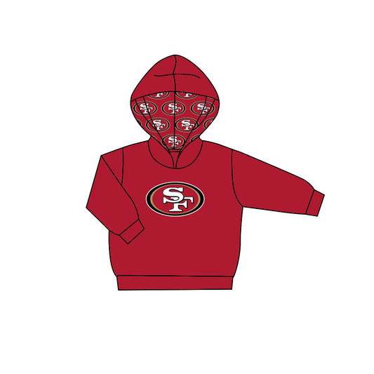 7.29Preorder (moq 5)Baby Boys Red Long Sleeve SF Team Hoodies Top