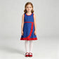 NEW RTS NO MOQ yoga fabric cotton GSD4133 Baby Girls Hot Blue Red Sleeveless Yoga Active Short Knee Length Dress