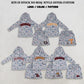 RTS NO MOQ Sibling Baby Boys Light Grey Camo Long Sleeve Hoodie Pockets Short Team Clothes Set