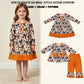 RTS NO MOQ Sibling milk silk Baby Girls Bats Flowers Pockets Tunic Ruffle Pant Halloweens Clothes Sets Fall Holiday Outfit Dress