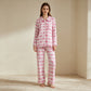 NEW RTS NO MOQ milk silk GLP3423 Adult Women Bows Pumpkins Button Top Pockets Pant Fall Pajamas Sets