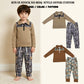 RTS NO MOQ Sibling milk silk Baby Boys Zip Pullover Leaves Pockets Jogger Clothes Set