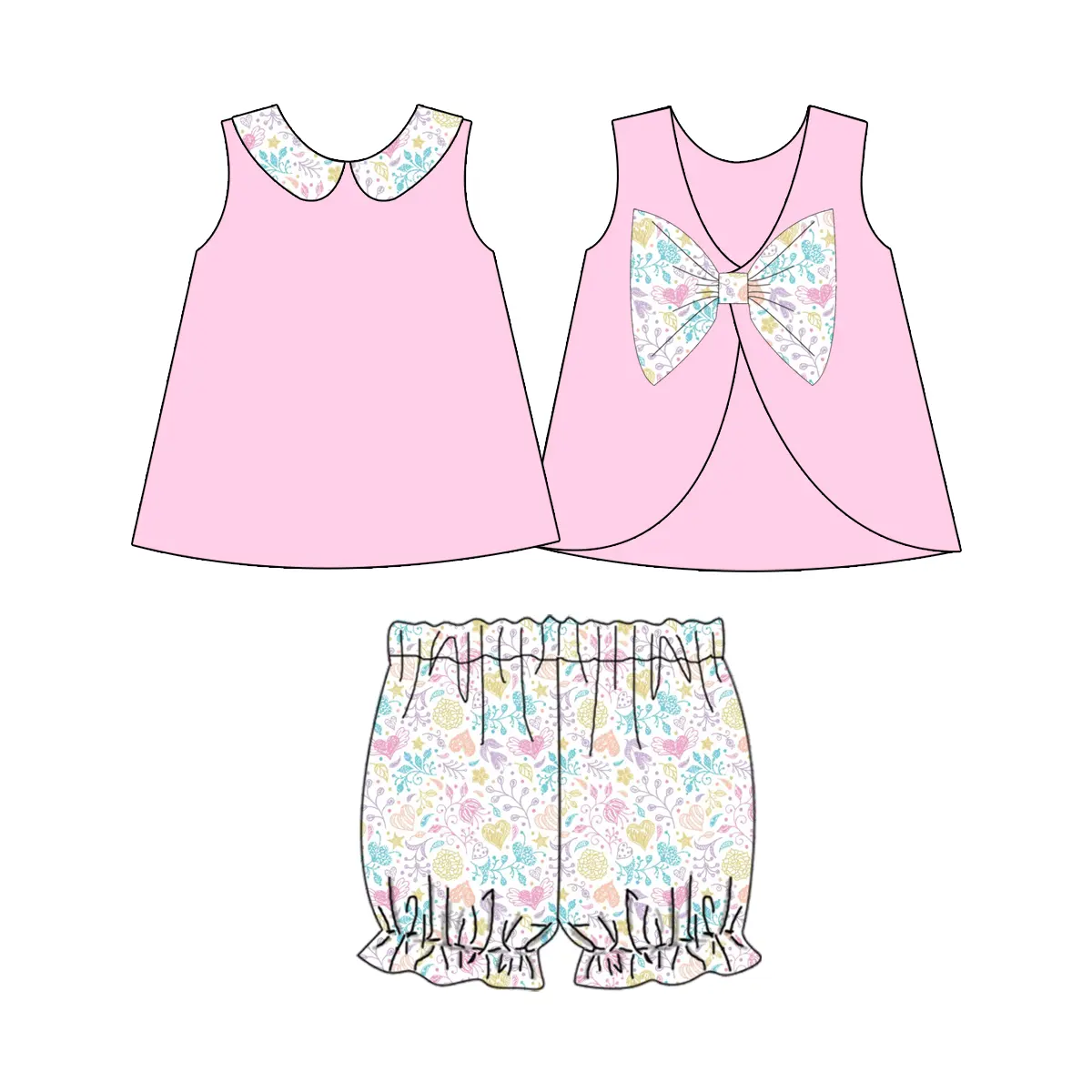6.10 Pink leopard print bow summer toddler clothes