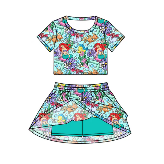 6.19 Mermaid Short Sleeve Skirt Pants Set