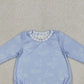 LR2969 Baby Boys Blue Long Sleeve Ducks Hunting Rompers