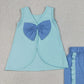 4.1 GSSO3463 Baby Girls Blue Sleeveless Back Bows Tunic Ruffle Shorts Clothes Sets