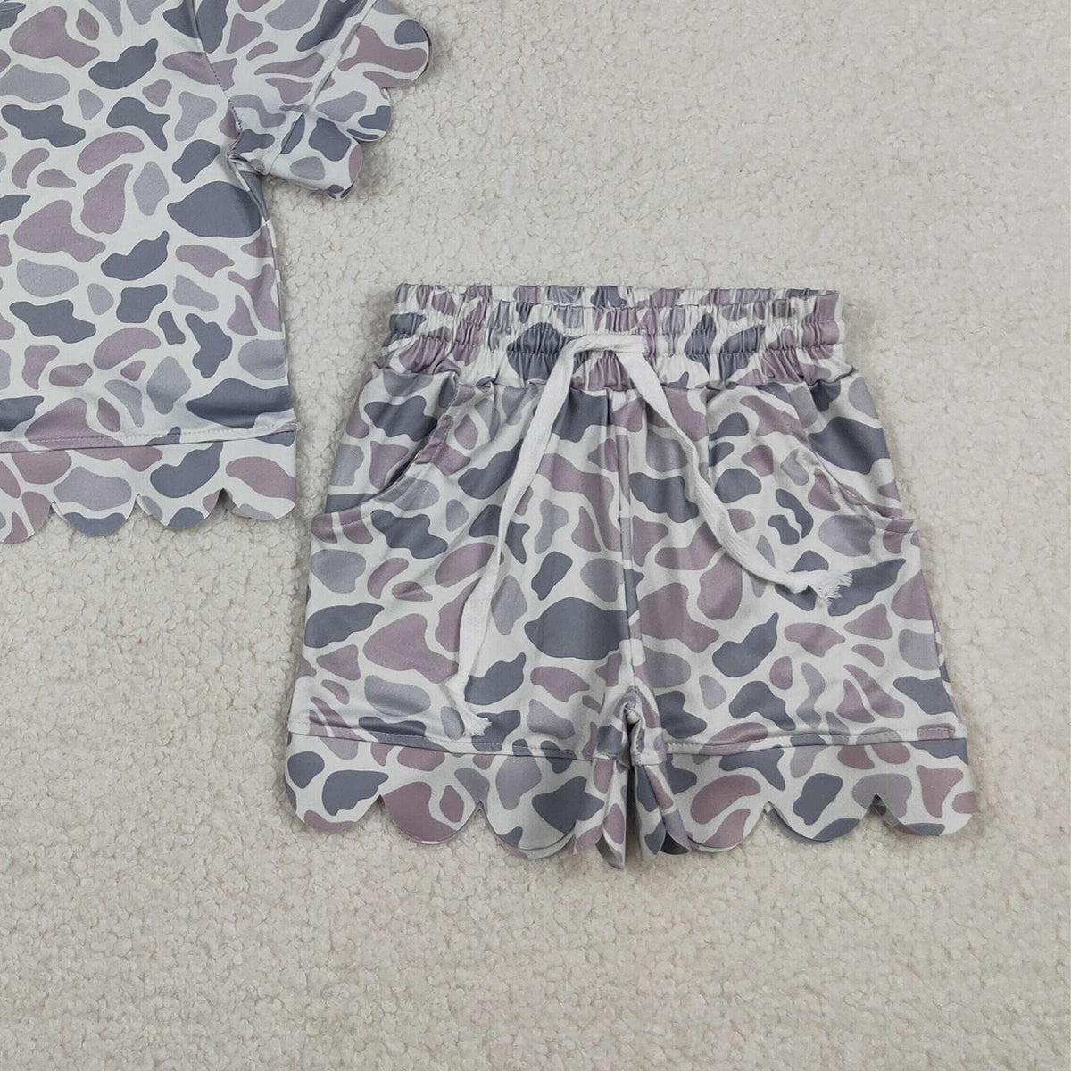 4.3 GSSO3034 Baby Girls Strap Colorful Flowers Tunic Ruffle Shorts Clothes Sets