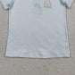 3.30 BT1708 Embroidery Rabbit Baby Boys Light Blue Stripe Easter Button Polo Shirts Top