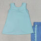 4.1 GSSO3463 Baby Girls Blue Sleeveless Back Bows Tunic Ruffle Shorts Clothes Sets