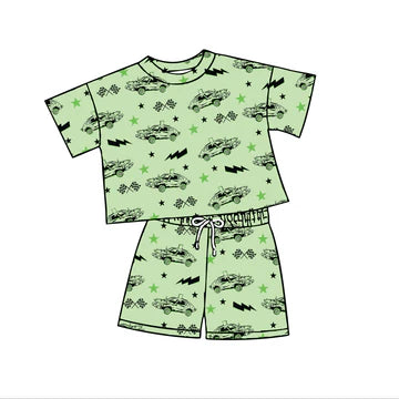 5.8 Cartoon Car Green Boy Set