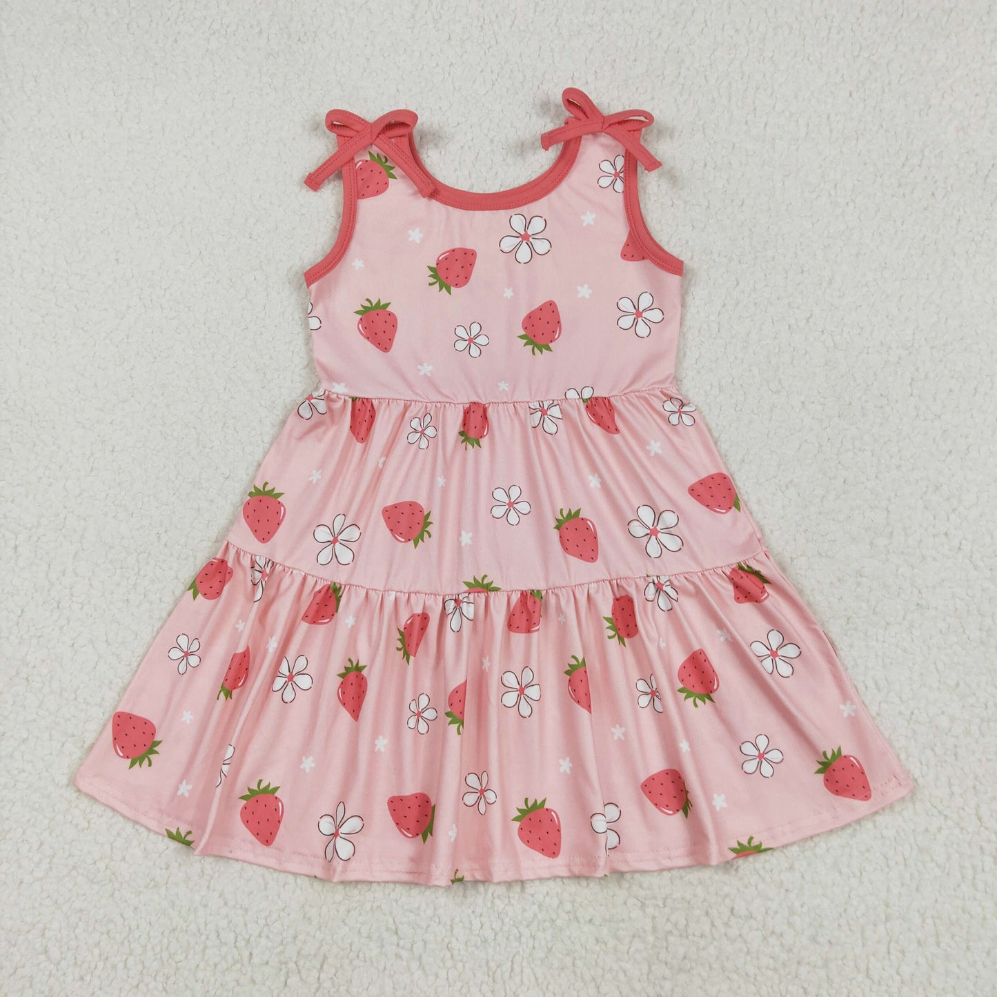 5.1  GSD2159 Flower strawberry pink sleeveless dress