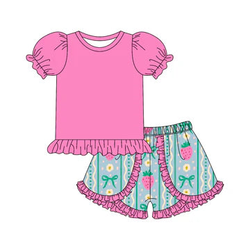 5.6 Rose Red Girls Summer Suit