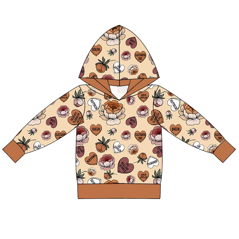 6.25 Love Flower Hooded Long Sleeve Top