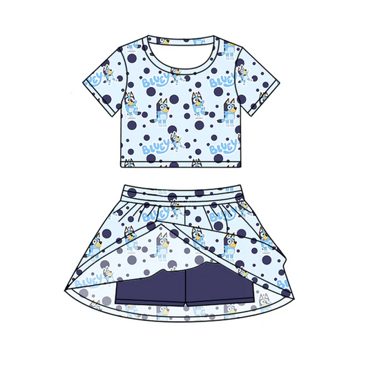 6.19bluey short-sleeved skirt suit