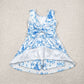 4.28  GSD2200 Bow pattern castle blue striped yoga sleeveless dress