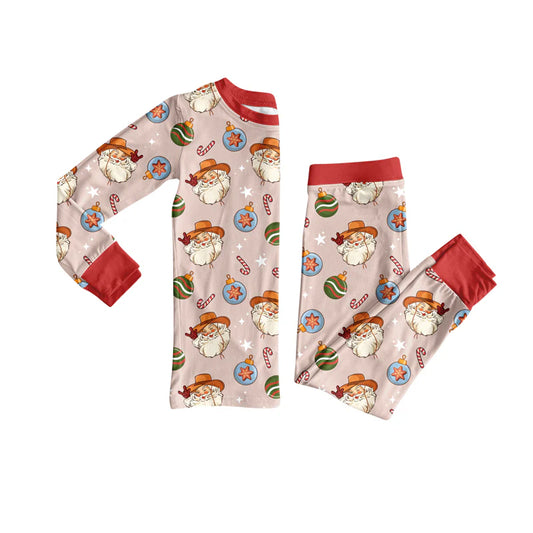 8.12Preorder(moq 5) Baby Boys Western Santa Disco Cowboys Top Pants Lounge Wear Pajamas Sets