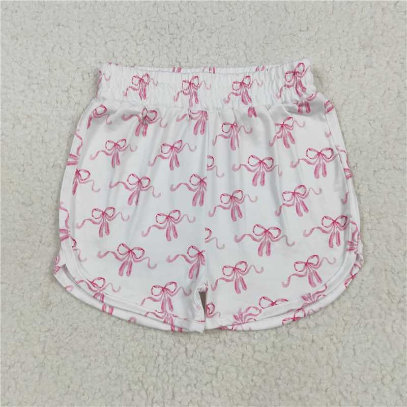7.8 SS0608 White shorts with pink bow pattern