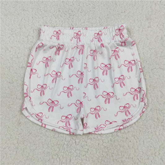 7.8 SS0608 White shorts with pink bow pattern