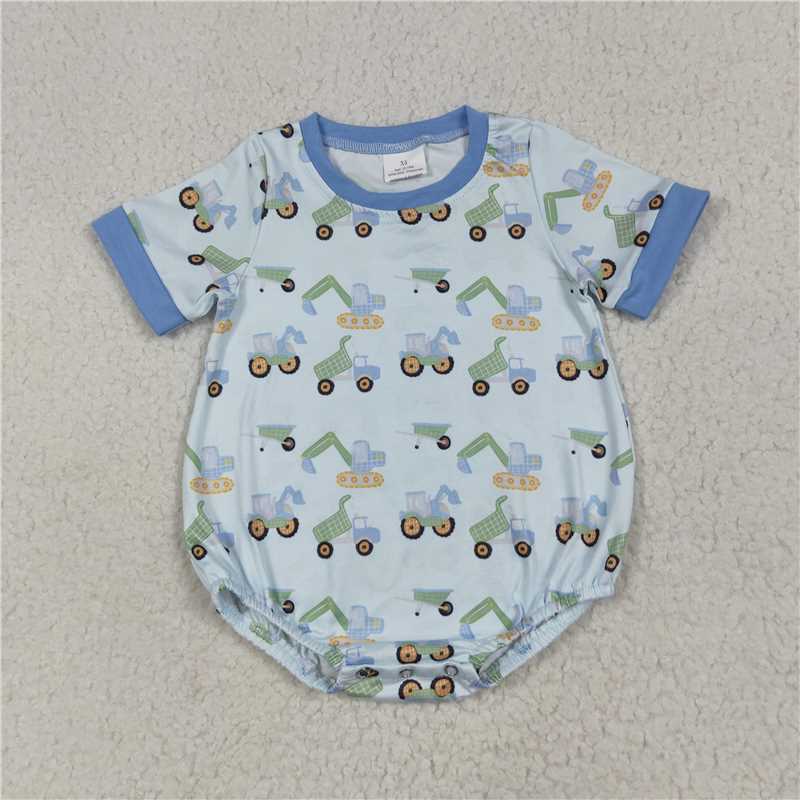 7.8 SR3142 Engineering vehicle blue short-sleeved jumpsuit