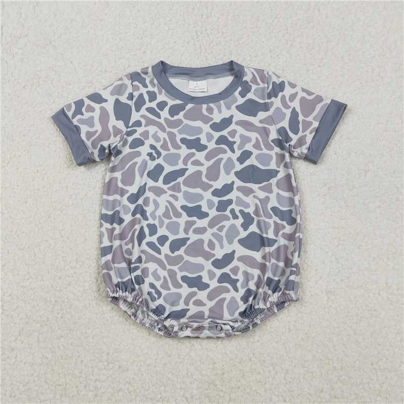 X11.10 SR3243 Gray-blue camouflage short-sleeved jumpsuit