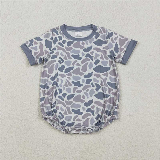 X11.10 SR3243 Gray-blue camouflage short-sleeved jumpsuit