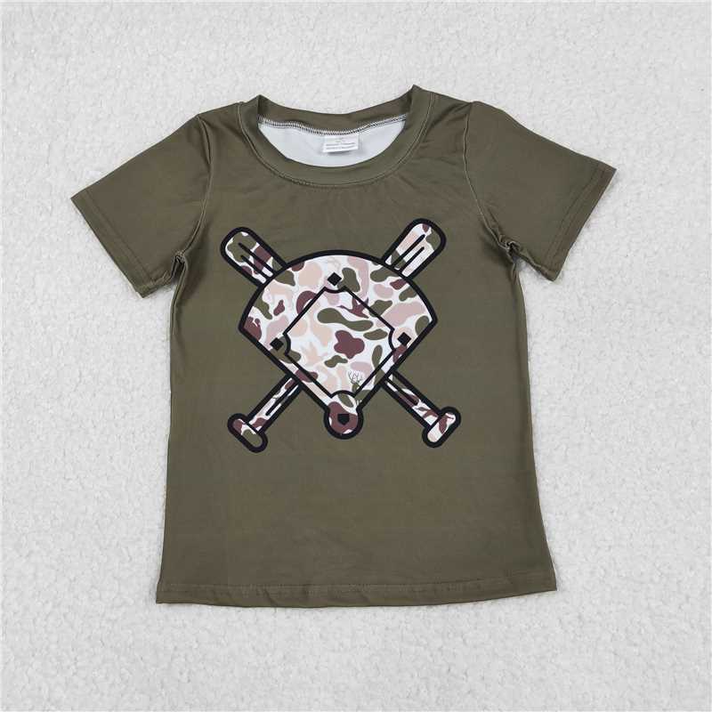 X12.9  BT1424 Duck and Puppy Camouflage Fan Baseball Short-Sleeve Shirt