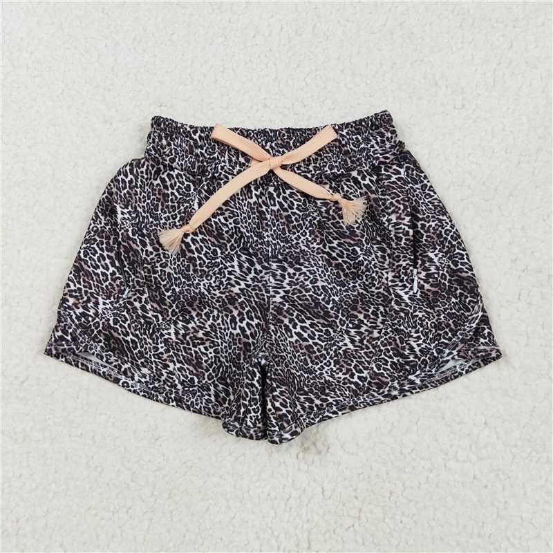 5.12  SS0480 Brown leopard print yoga shorts