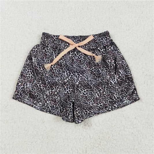 5.12  SS0480 Brown leopard print yoga shorts