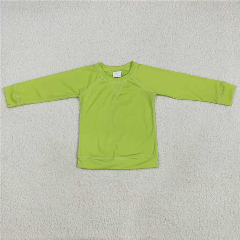 7.8 GT0971 Solid yellow-green long-sleeved yoga top