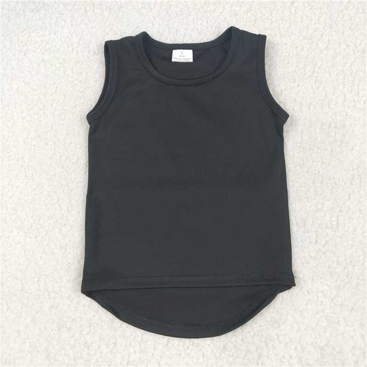 5.19  GT0987 Solid black sleeveless yoga top