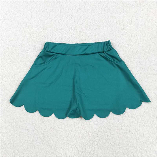 5.30  GLK0077 Solid dark green lace yoga skirt
