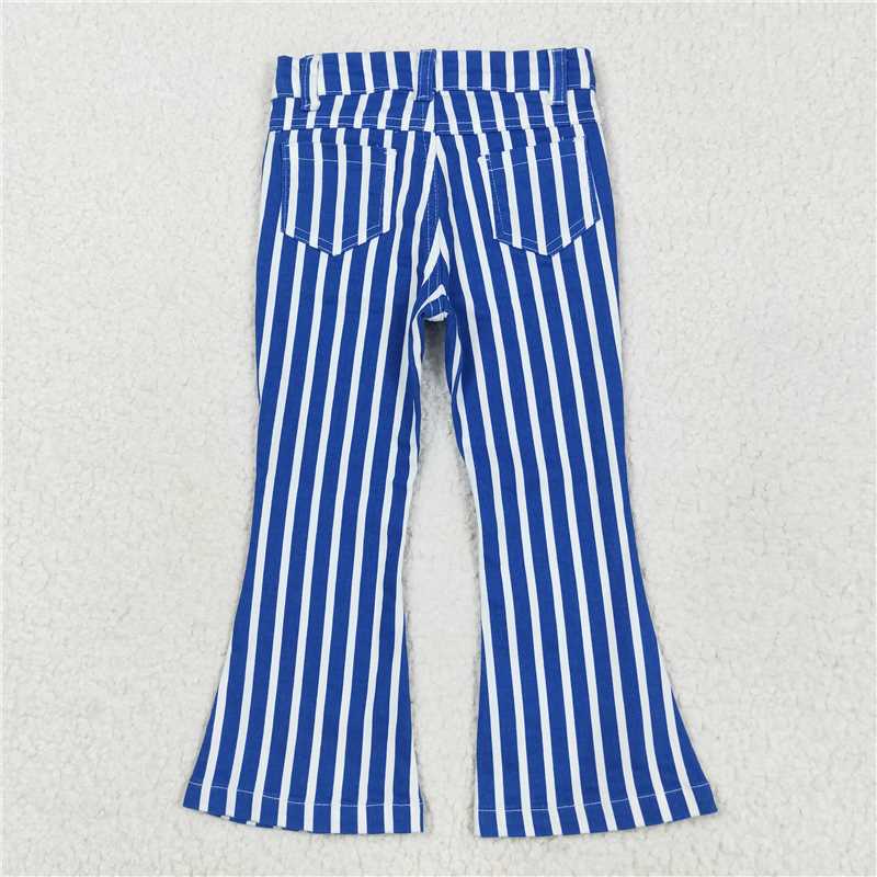 7.8 P0761 Striped royal blue denim trousers