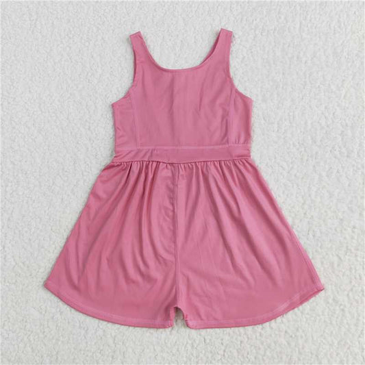 5.19  SR3024 Solid dark pink sleeveless yoga bodysuit
