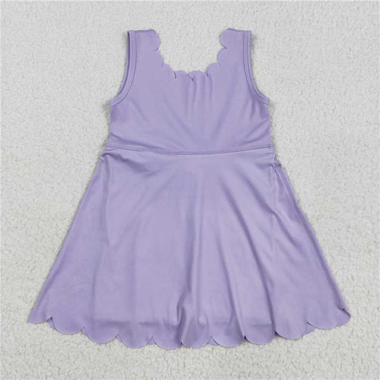 5.19 GSD2372 Pure purple lace yoga sleeveless dress