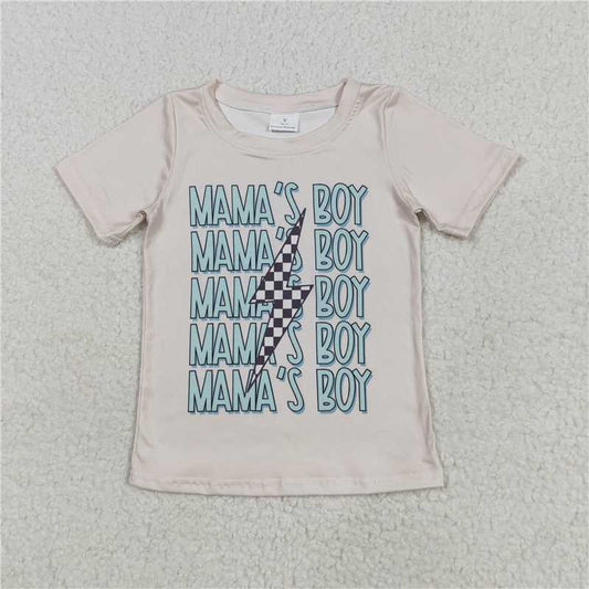 6.3  BT1229 mama's boy black and white checkered lightning beige short-sleeved top