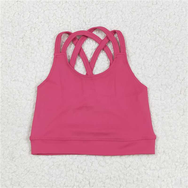 6.3 GT1010 Pure rose red camisole yoga top