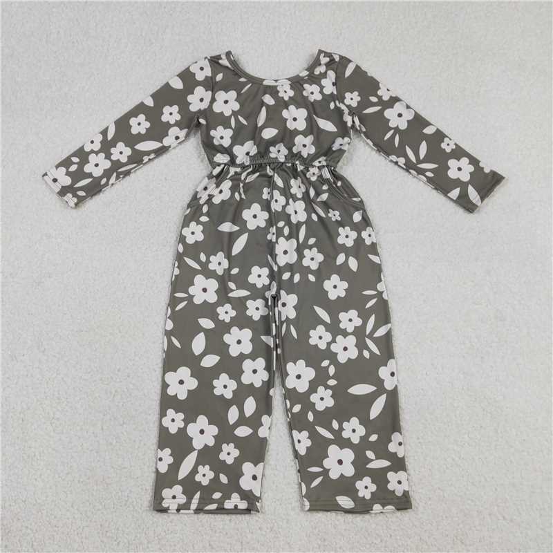X12.27 LR2828 Floral Green Long-Sleeved Jumpsuit