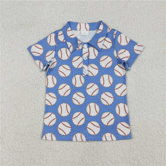 X12.30 BT1578 Baseball Blue Button-Down Collar Short-Sleeve Shirt