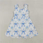 6.14  GSD2587 Flower blue bow pattern lace yoga sleeveless dress