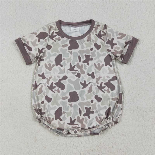 7.8 SR3141 Duck camouflage beige short-sleeved jumpsuit