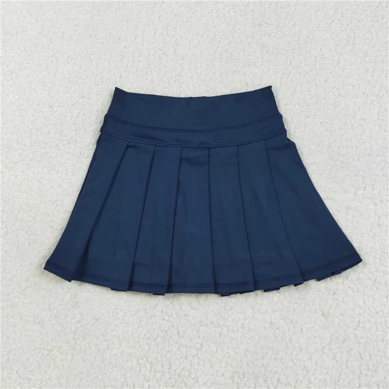 7.25 GLK0122 Pure navy blue yoga skirt