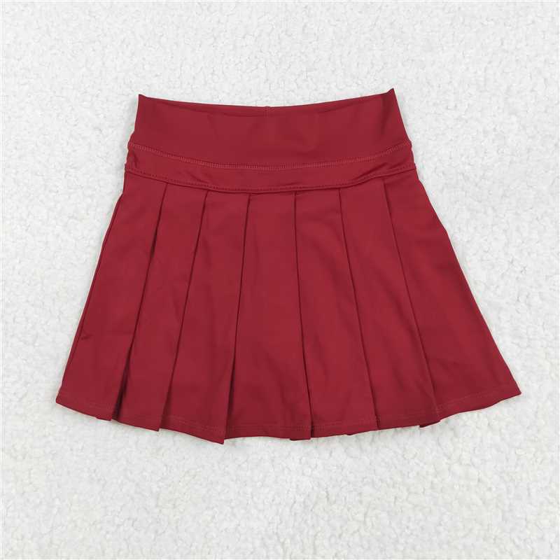 7.25 GLK0124 Solid dark red yoga skirt