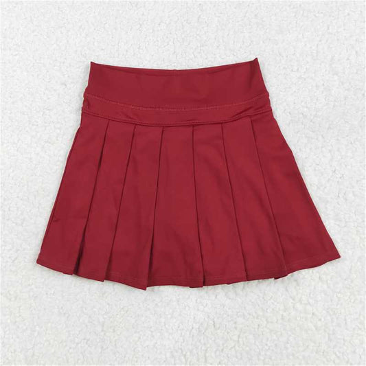 7.25 GLK0124 Solid dark red yoga skirt