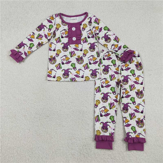 X1.8  GLP2113 Carnival Disco Mask Boots Purple Lace White Long-Sleeved Pants Pajama Set